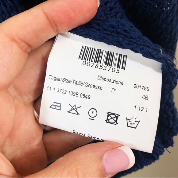 Piazza Sempione Navy Knit Short Sleeve Cardigan - Picture 3 of 5